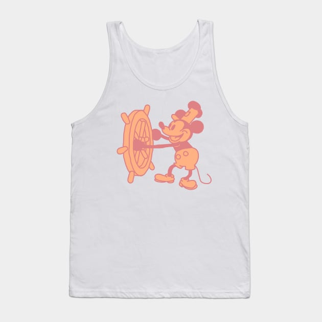 Peach Fuzz Steamboat Willie Mouse Pantone Color of the Year 2024 Tank Top by ellenhenryart